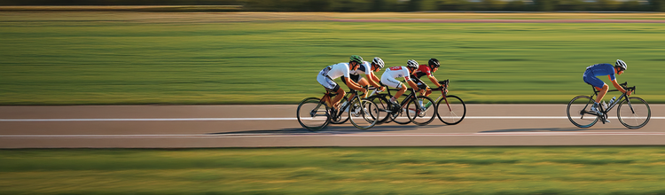 Cyclists racing